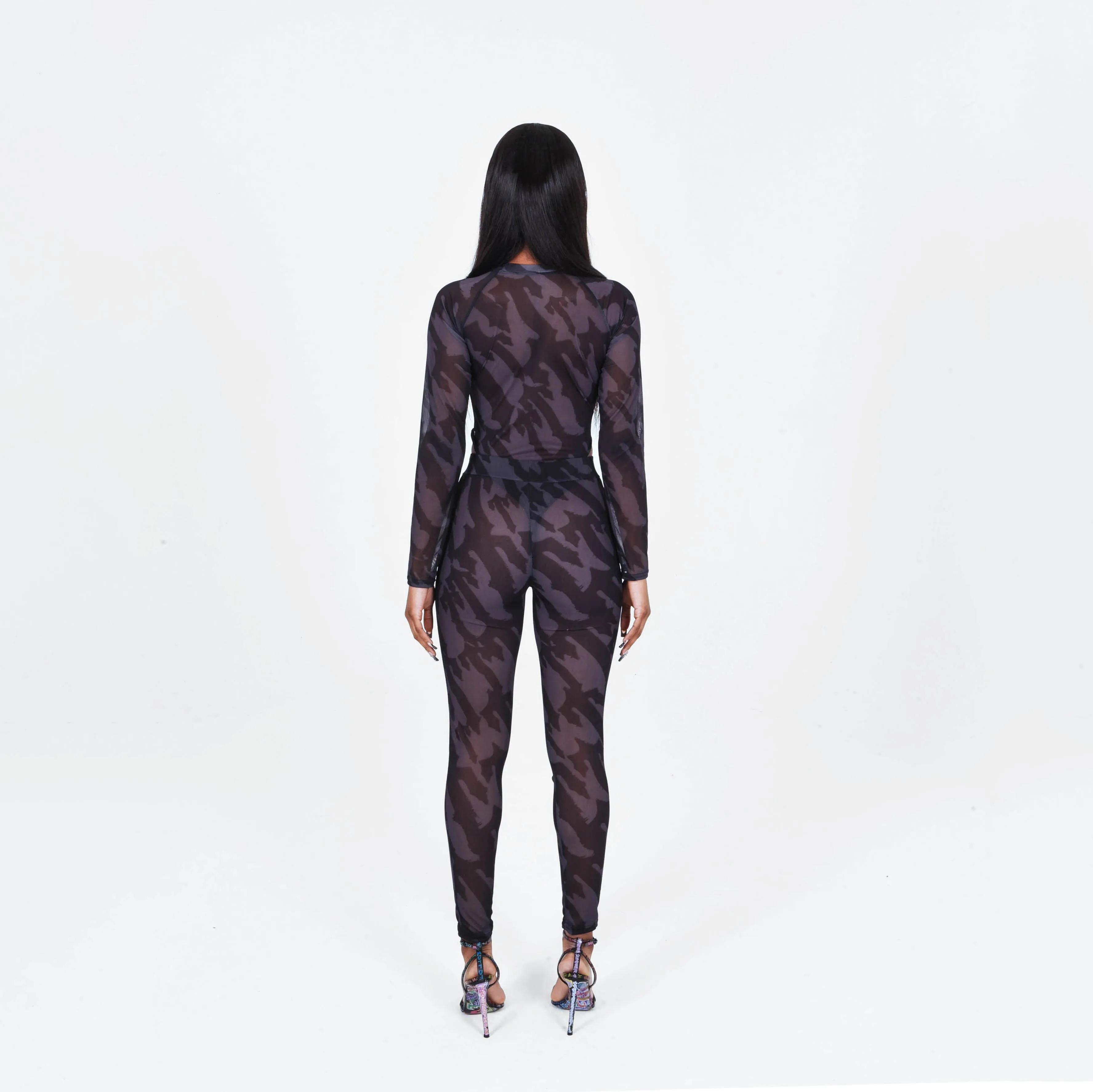 Women's T Allover Mesh Bodysuit sold by Trapstar London product image thumbnail 5