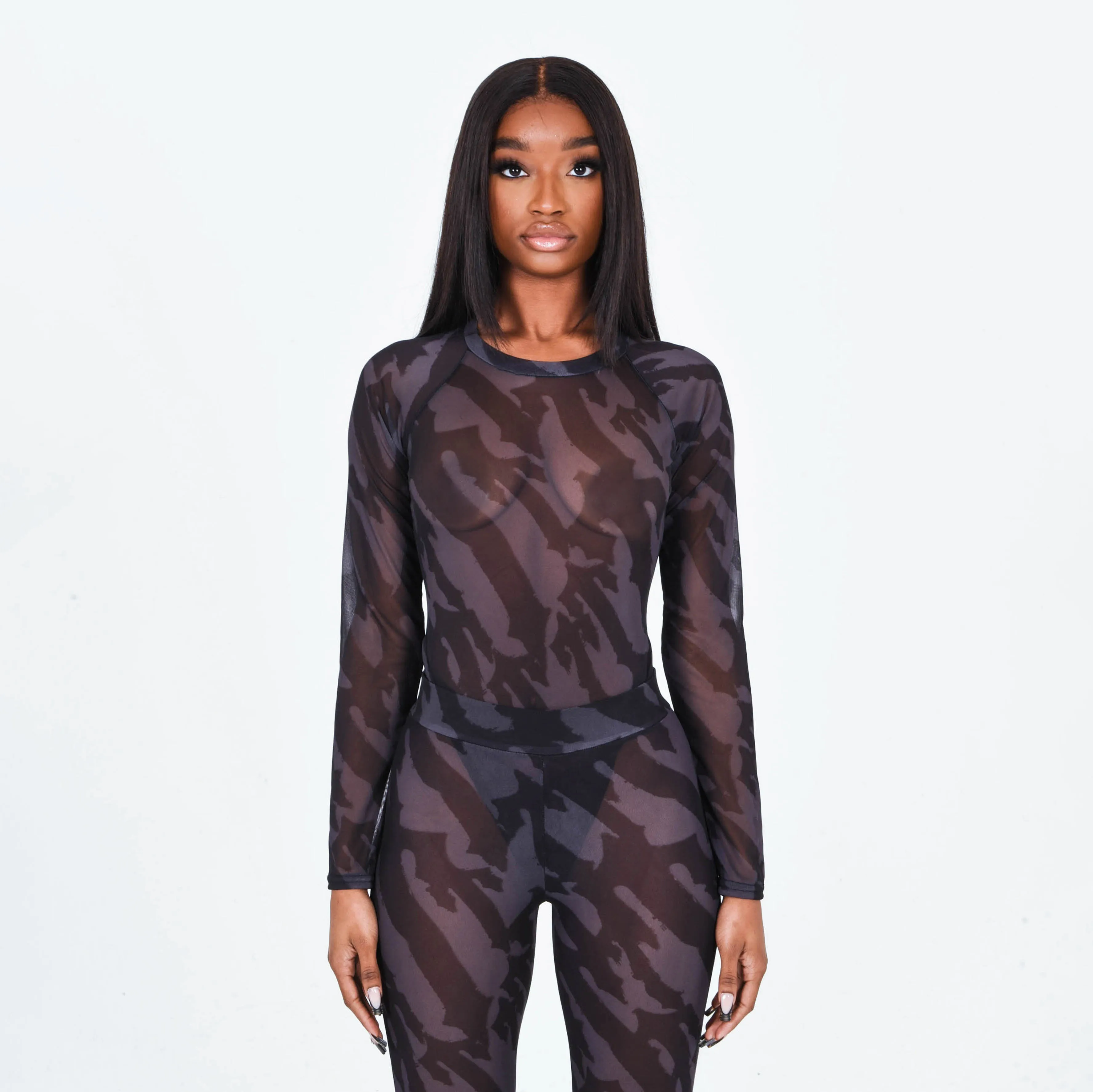 Women's T Allover Mesh Bodysuit sold by Trapstar London product image thumbnail 2