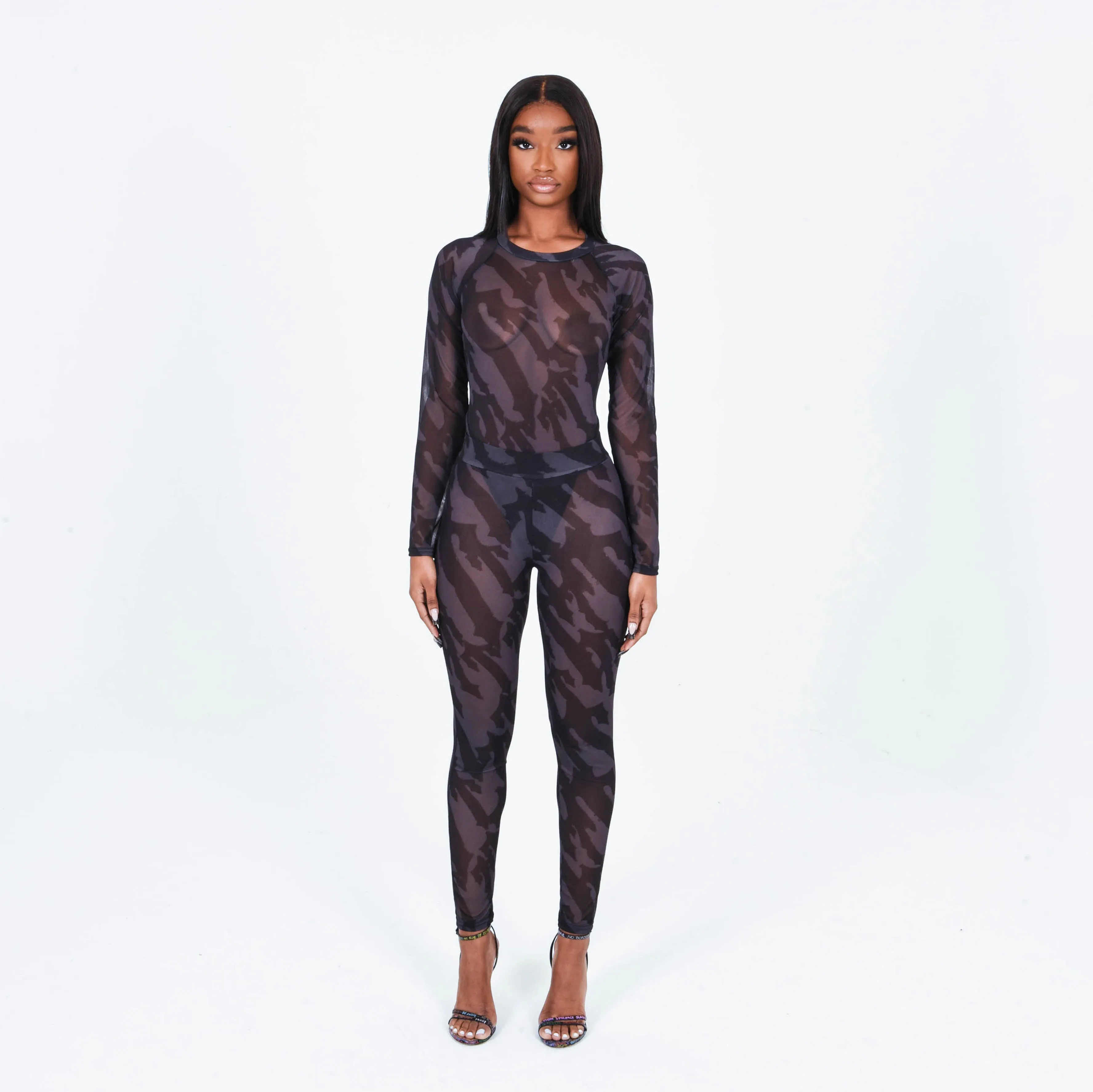Women's T Allover Mesh Bodysuit sold by Trapstar London product image thumbnail 3