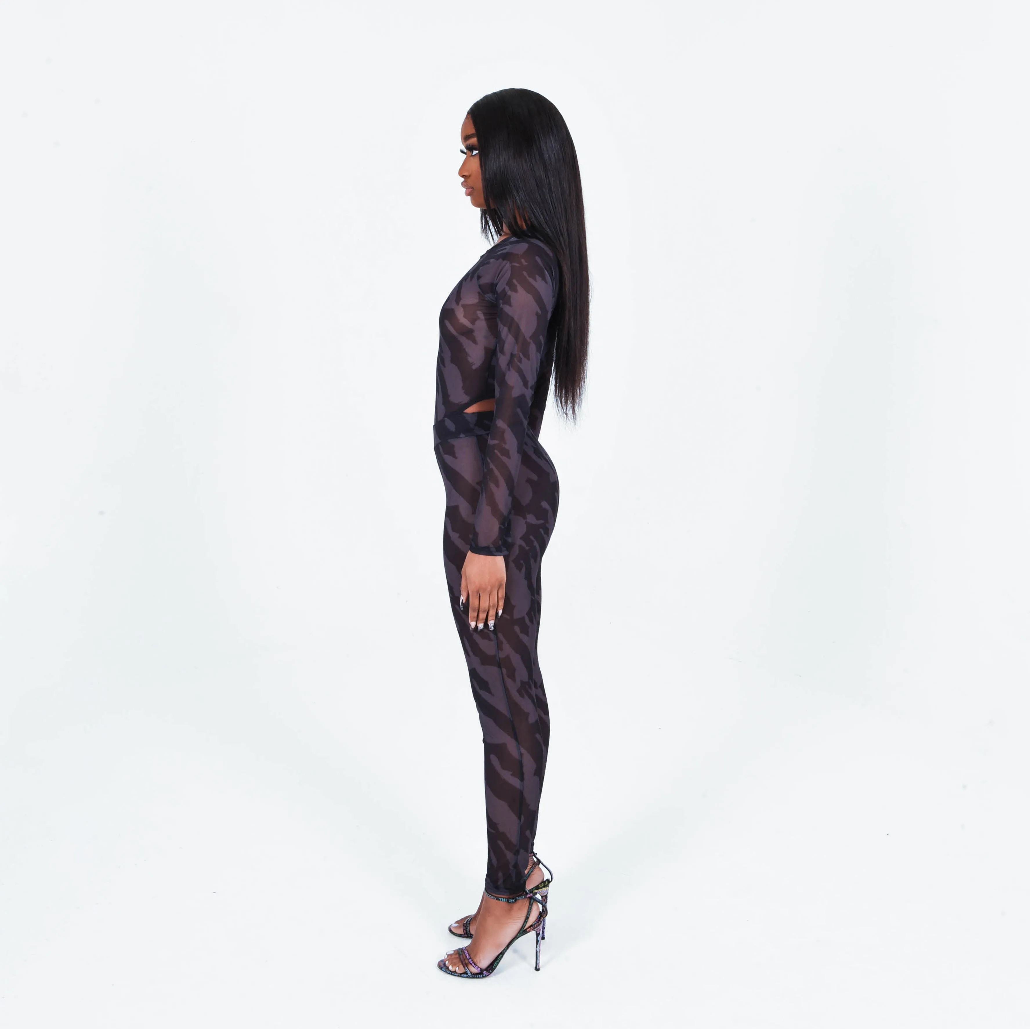 Women's T Allover Mesh Bodysuit sold by Trapstar London product image thumbnail 4