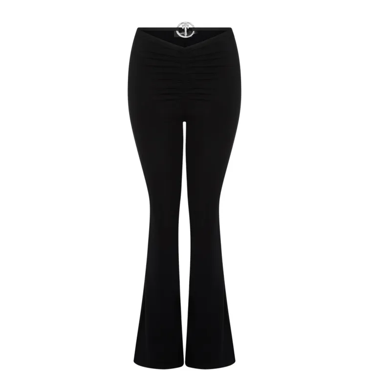 Women's V Front Flared Trousers - Black sold by Trapstar London