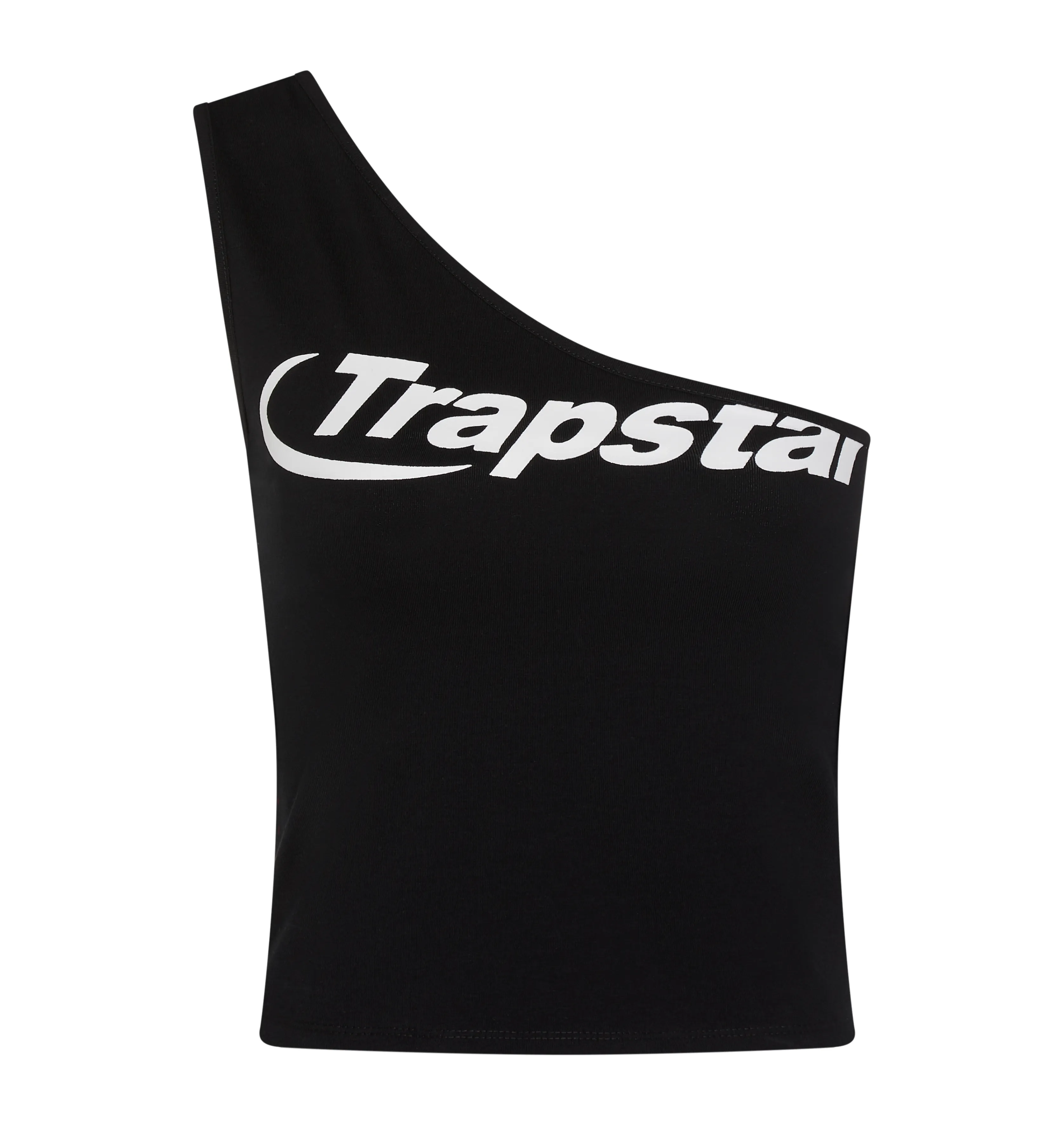Women’s Hyperdrive One Shoulder Vest - Black/White sold by Trapstar London