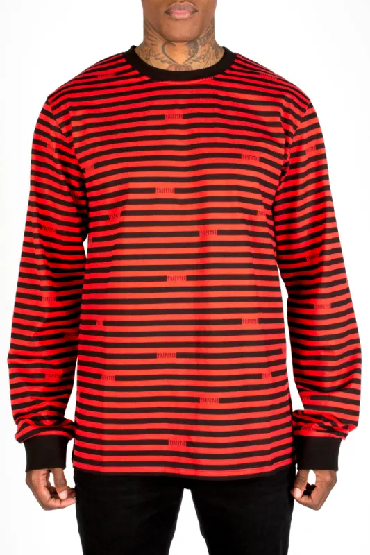 Encryption Longsleeve Tee - Red/Black sold by Trapstar London