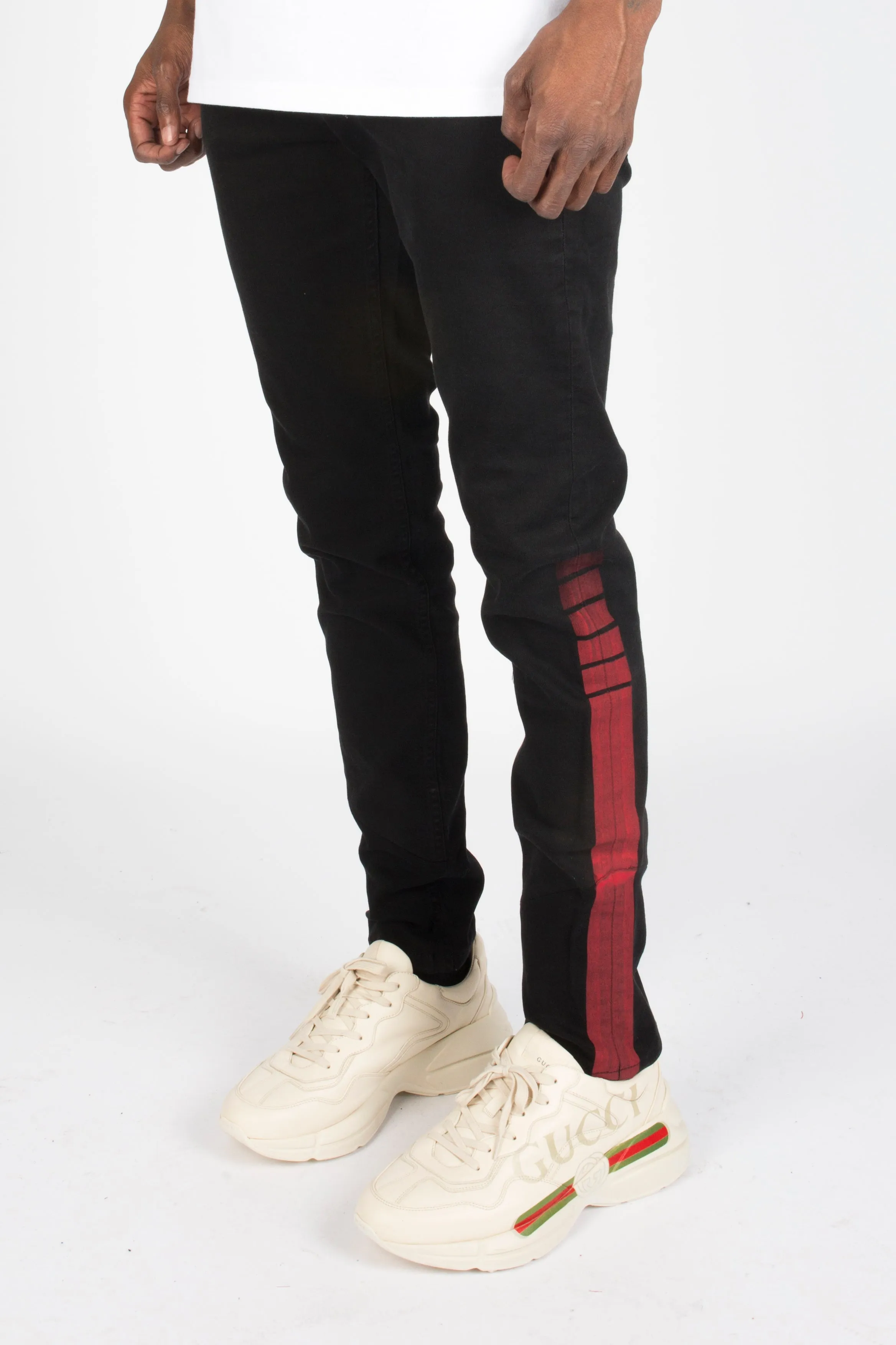 Trapstar Stripe Denim Jeans - Black/Red sold by Trapstar London product image thumbnail 5