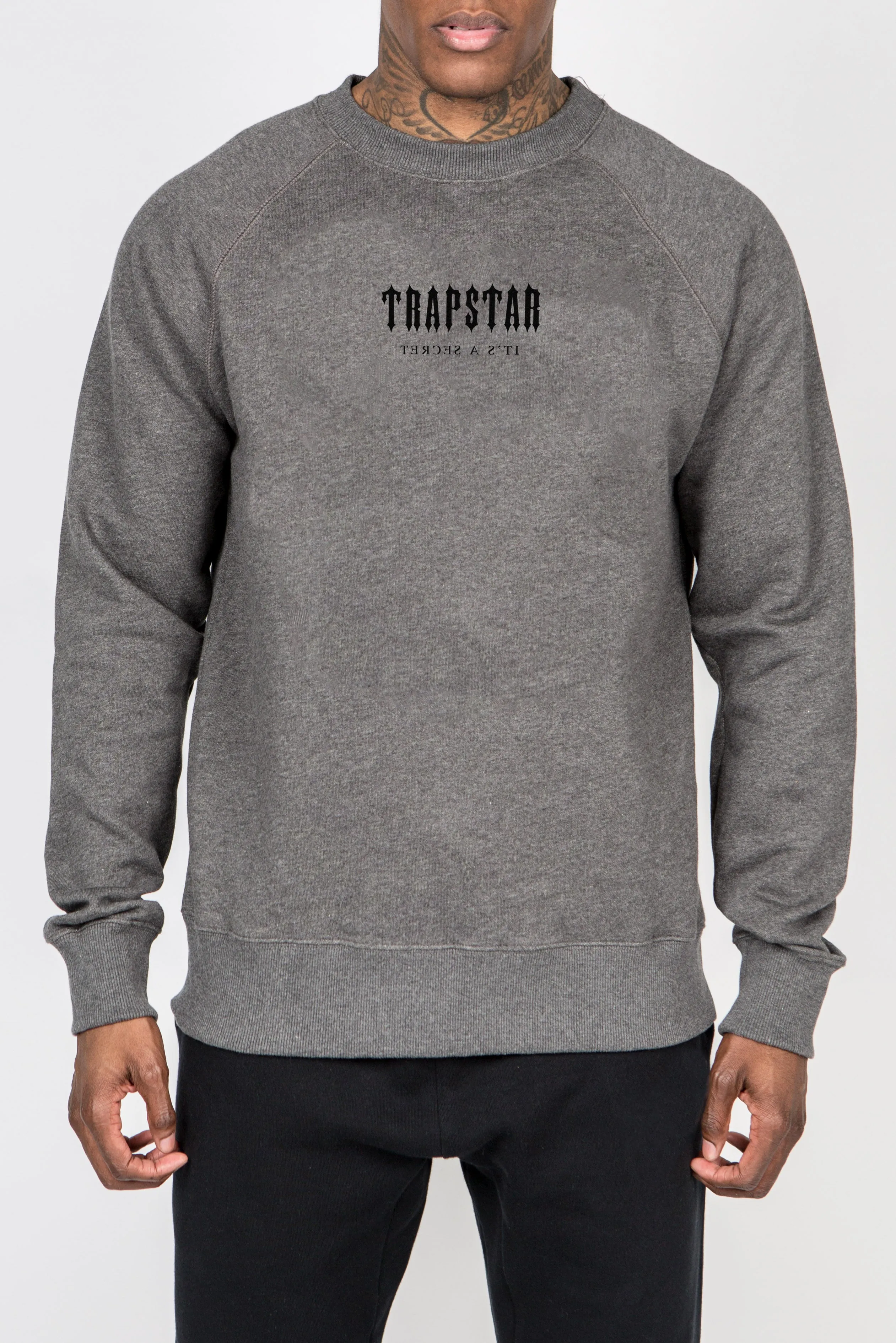 Decoded Centre Chest Crewneck - Grey/Black sold by Trapstar London