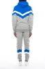 V Stripe Hoodie Tracksuit - Cobalt Blue/Marl Grey/White sold by Trapstar London