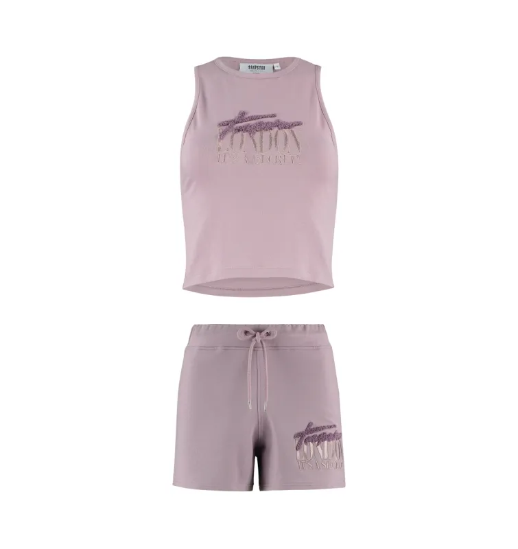 Women's Trapstar London Chenille Short Set - Elderberry sold by Trapstar London