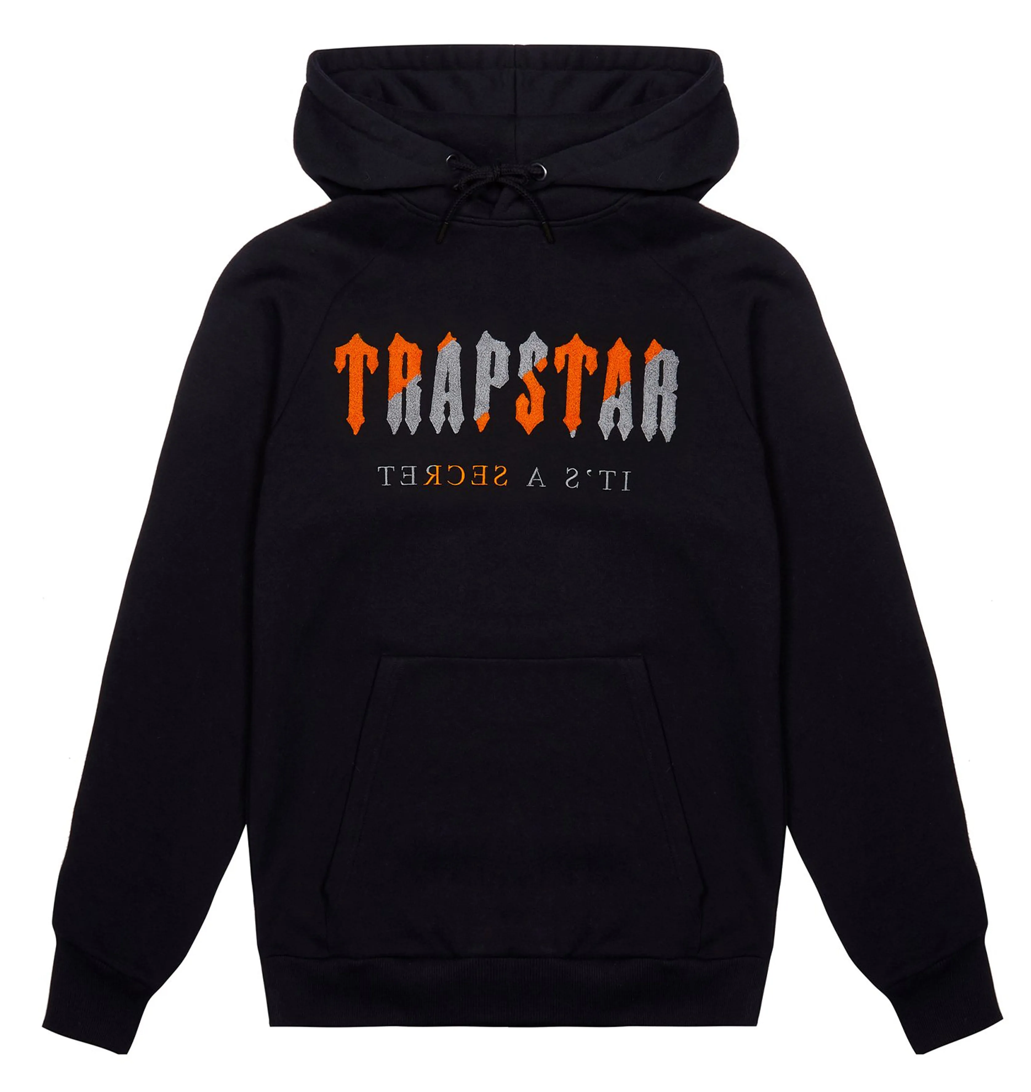 Chenille Decoded Hoodie - Black/Orange sold by Trapstar London