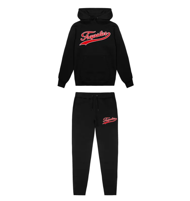 Strike Out Hoodie Tracksuit - Black/Red sold by Trapstar London