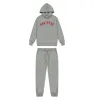 Arch Panel Hoodie Tracksuit - Grey/Red sold by Trapstar London
