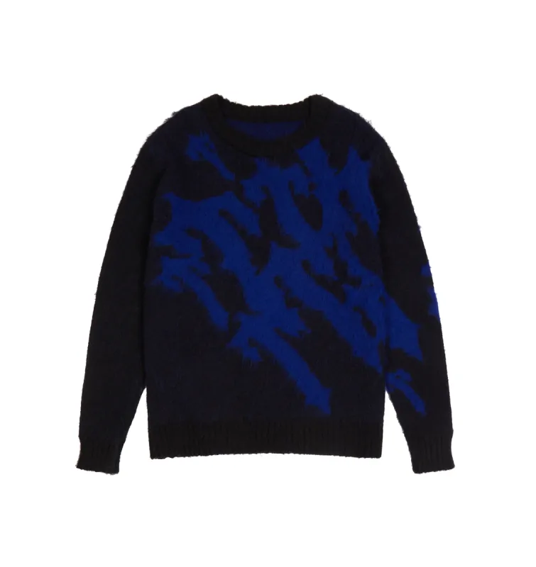 Irongate T Jacquard Knit Sweater - Black/Blue sold by Trapstar London