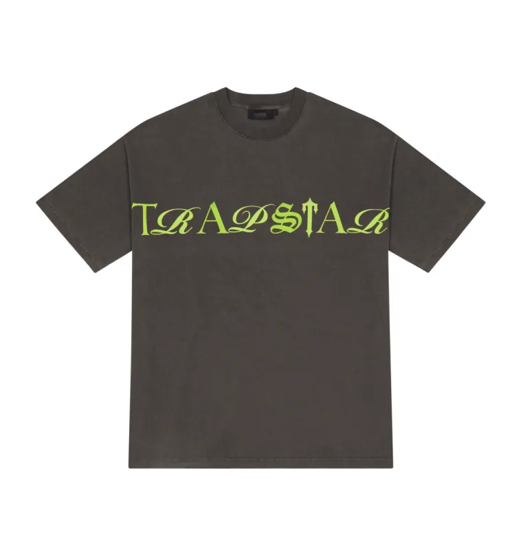 Script Tee - Grey/Lime sold by Trapstar London