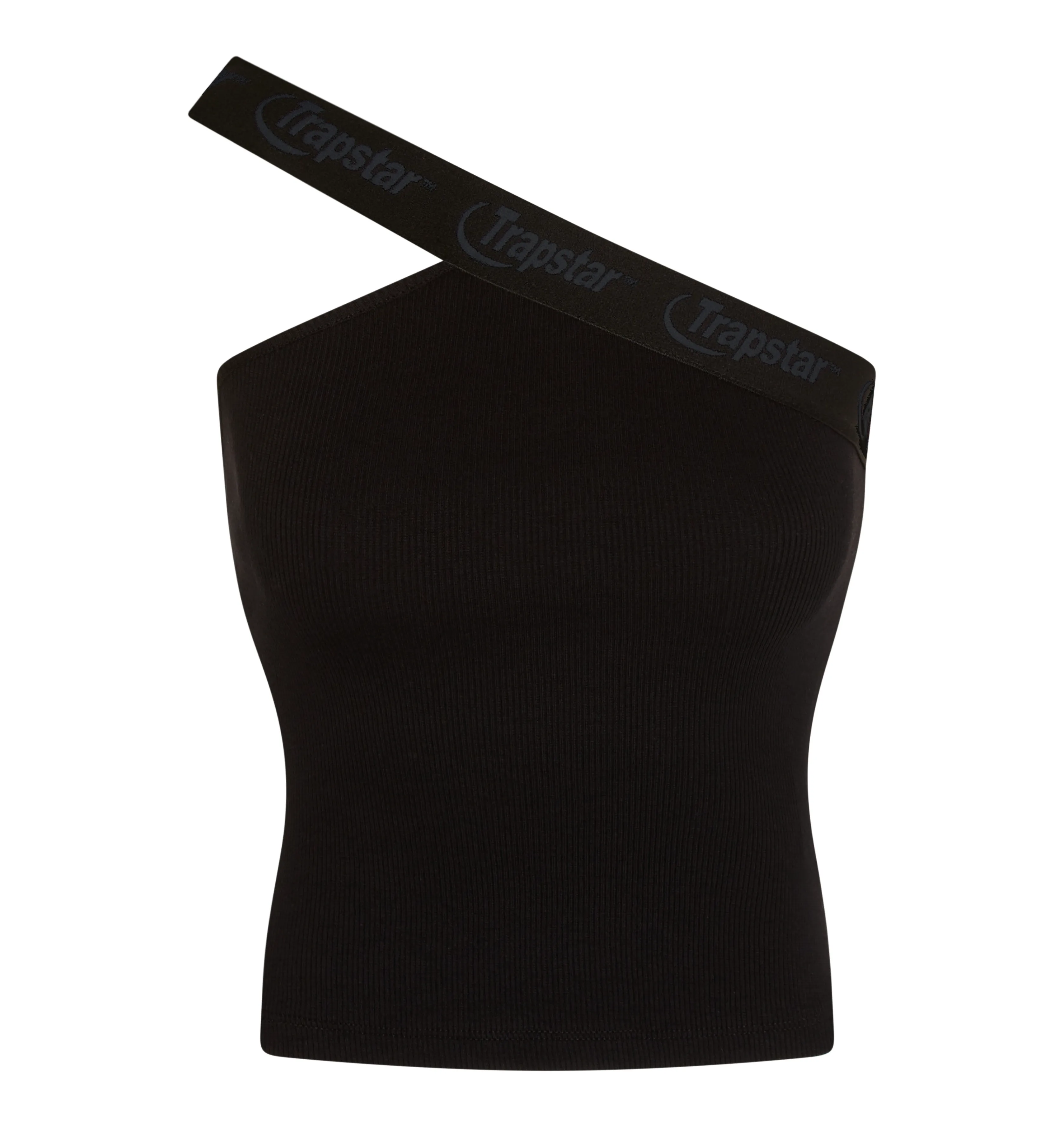 Women's Hyperdrive Contrast Stitch One Shoulder Top - Black sold by Trapstar London