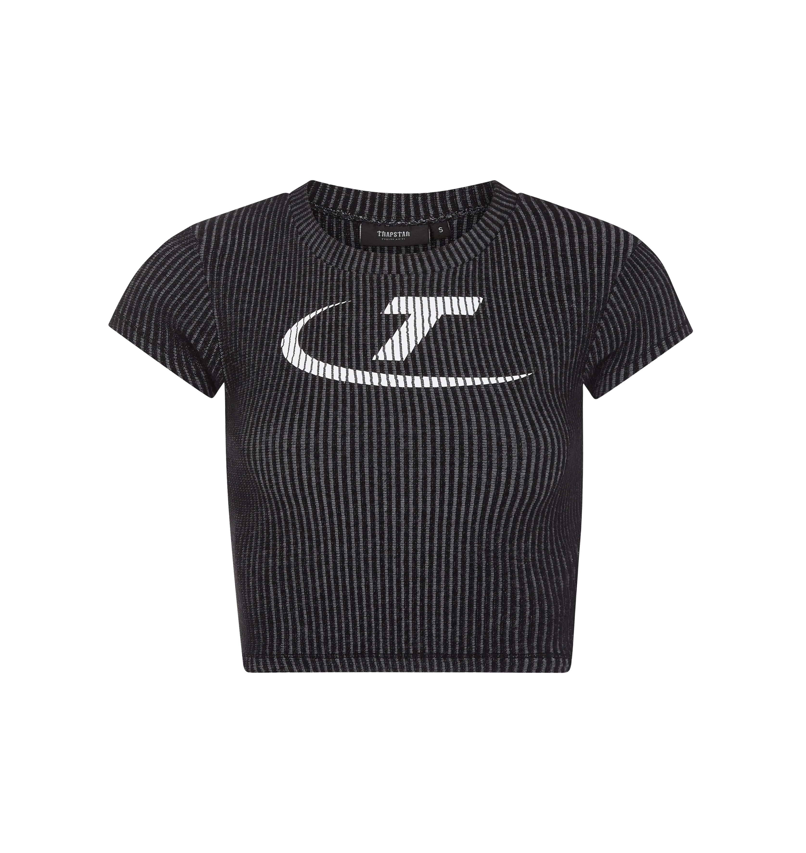 Women's Two Tone Rib Tee - Black/White sold by Trapstar London