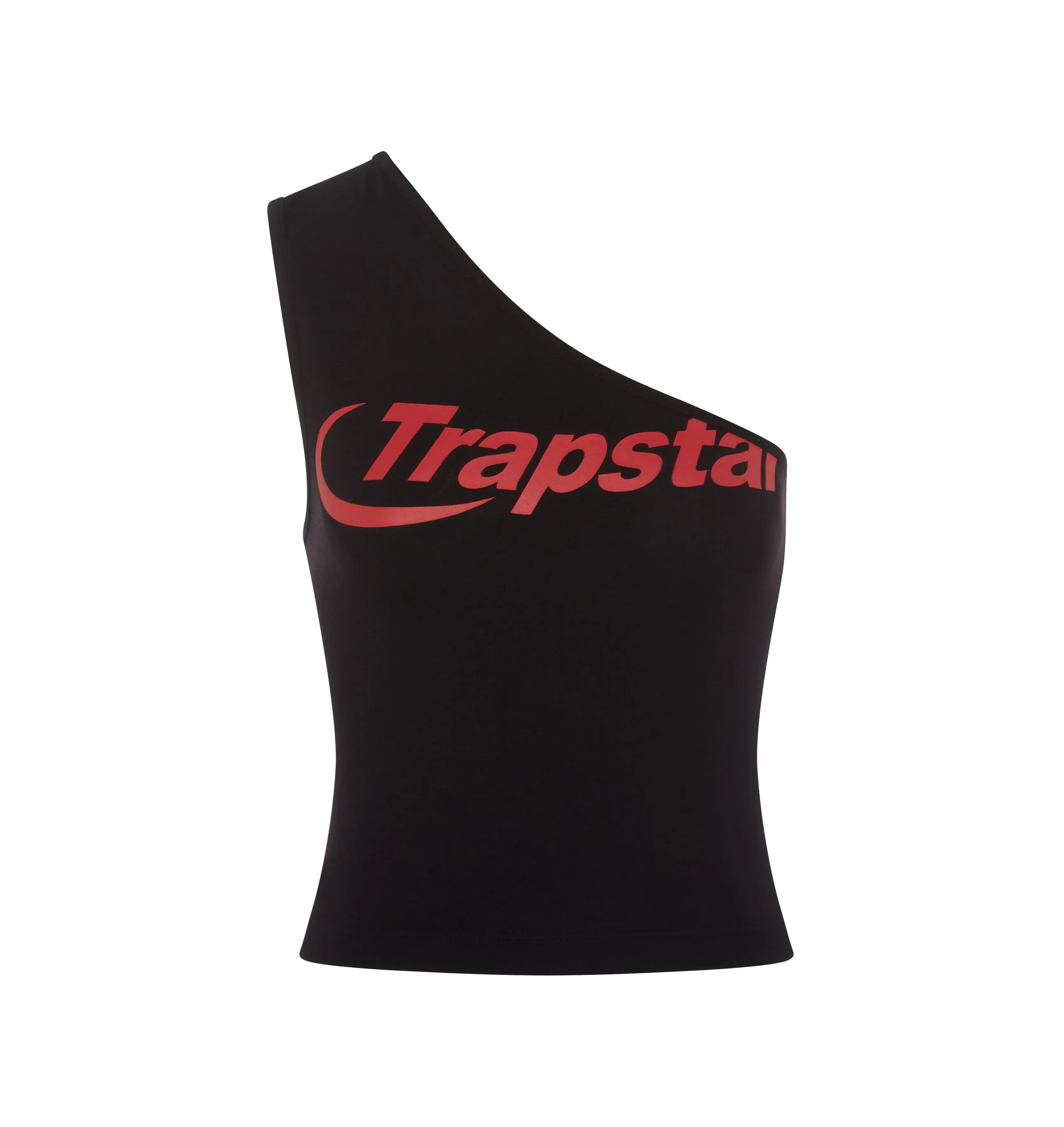 Women’s Hyperdrive One Shoulder Vest - Black/Red sold by Trapstar London