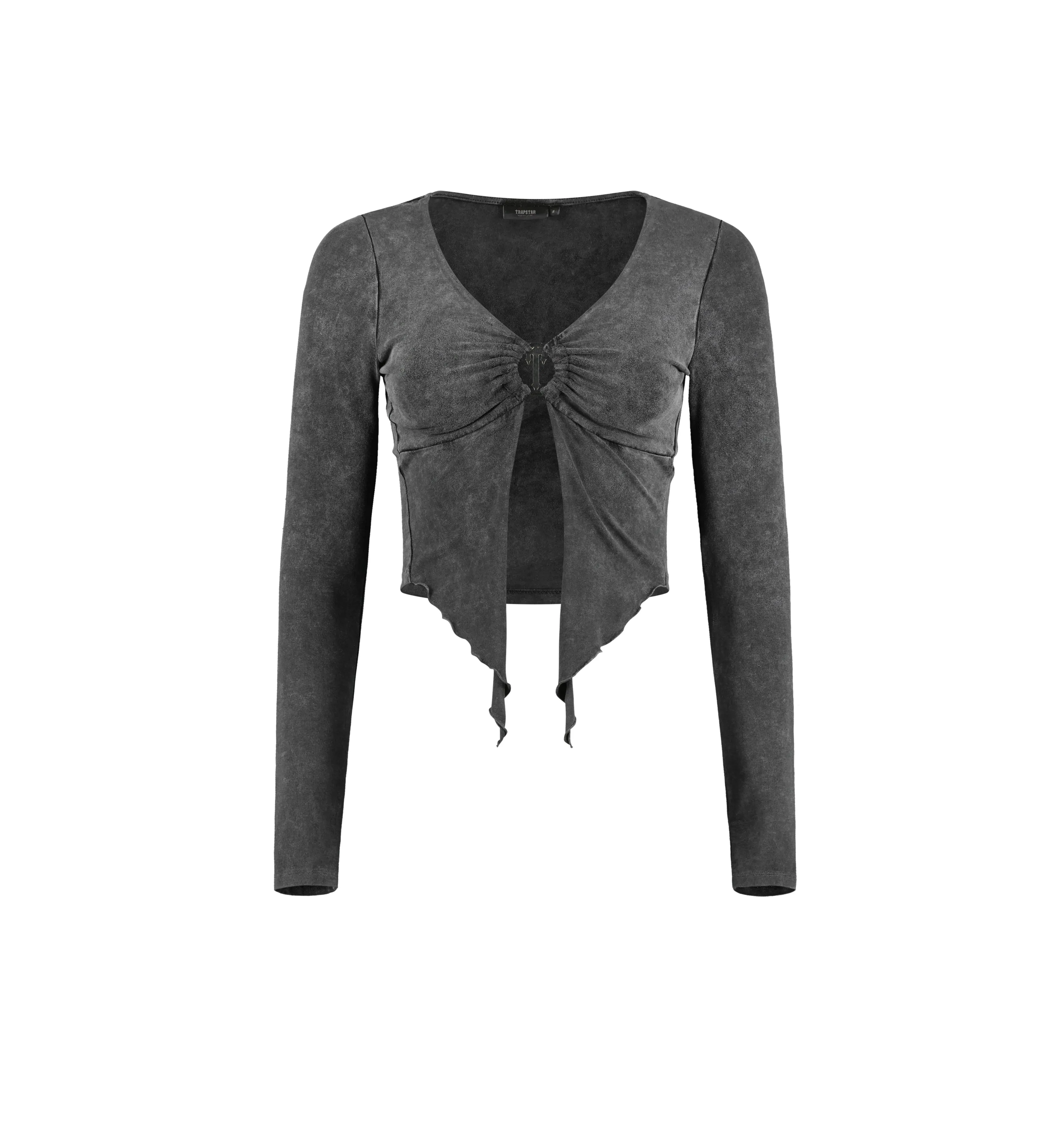 Women's Long Sleeve Wing Hem Bralette - Stone Wash sold by Trapstar London