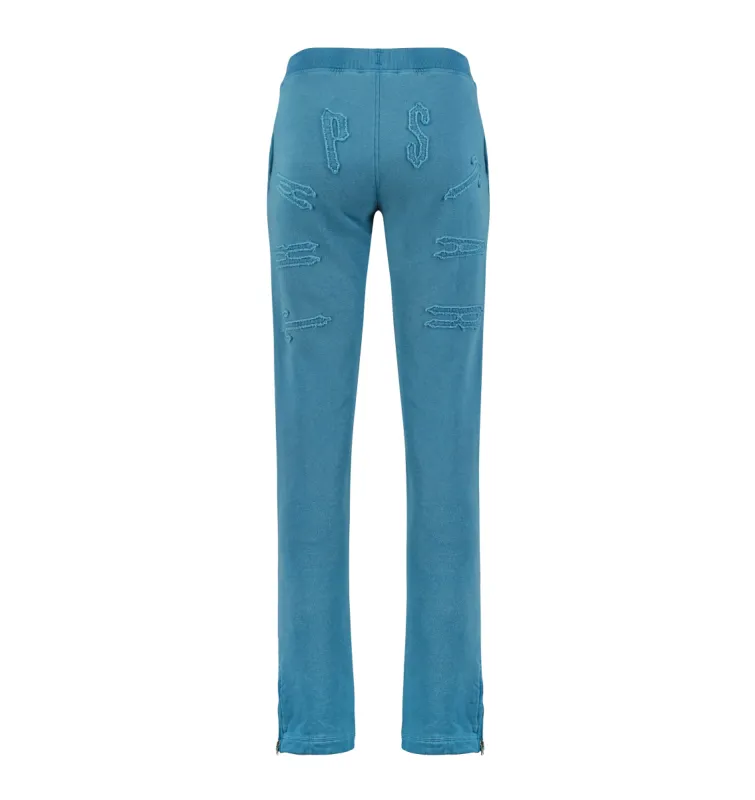 Women's Irongate Split Leg Jogging Bottoms - Washed Blue made by Trapstar London