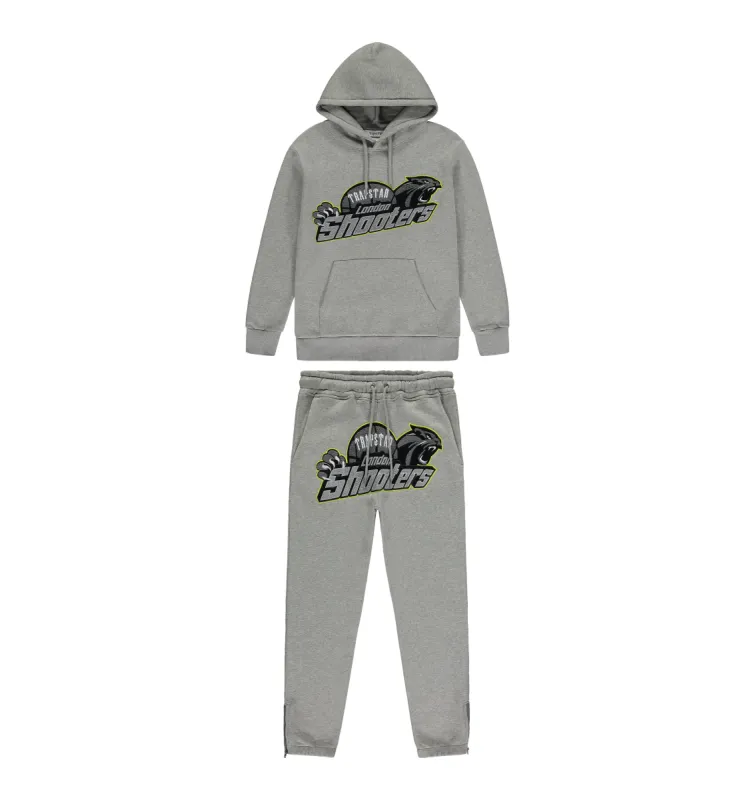 Shooters Hoodie Tracksuit - Grey/Lime sold by Trapstar London