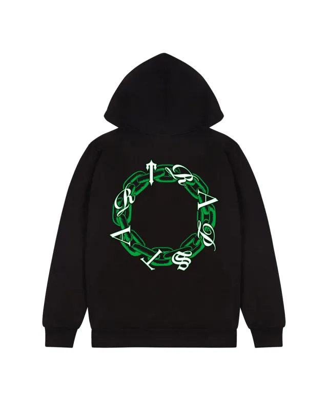 Chain Script Hoodie - Black/Green sold by Trapstar London
