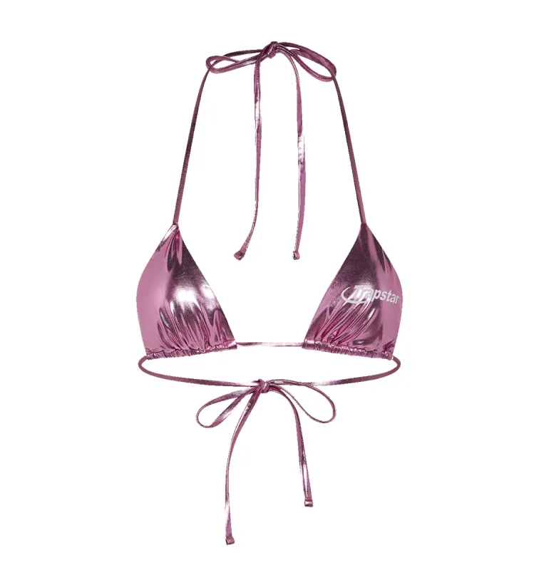 Womens Hyperdrive Metallic Bikini Top - Pink sold by Trapstar London