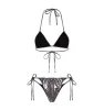 Womens Hyperdrive Metallic Bikini Bottoms - Grey sold by Trapstar London