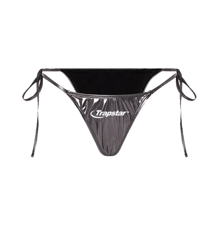 Womens Hyperdrive Metallic Bikini Bottoms - Grey sold by Trapstar London