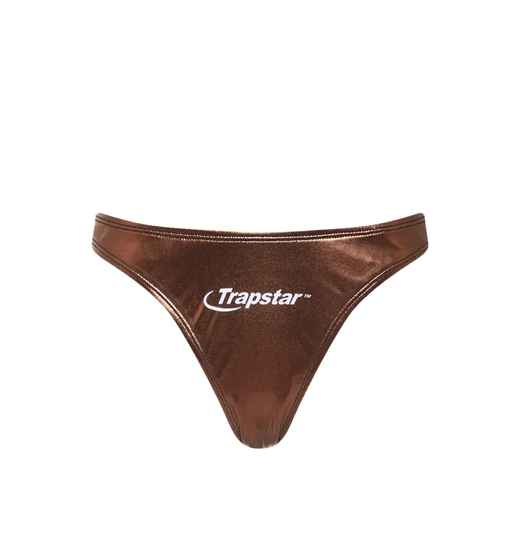Womens Hyperdrive Metallic Bikini Bottoms - Brown sold by Trapstar London