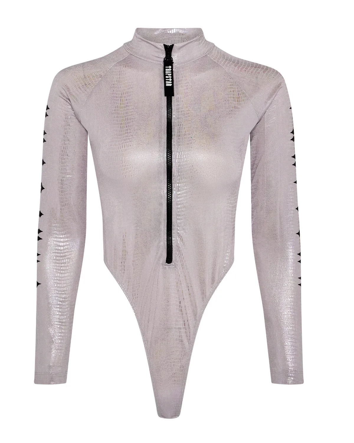 Women's Irongate Zipped Bodysuit - Silver sold by Trapstar London