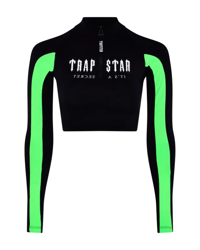 Women's Decoded Zip LS Top - Black/Green sold by Trapstar London