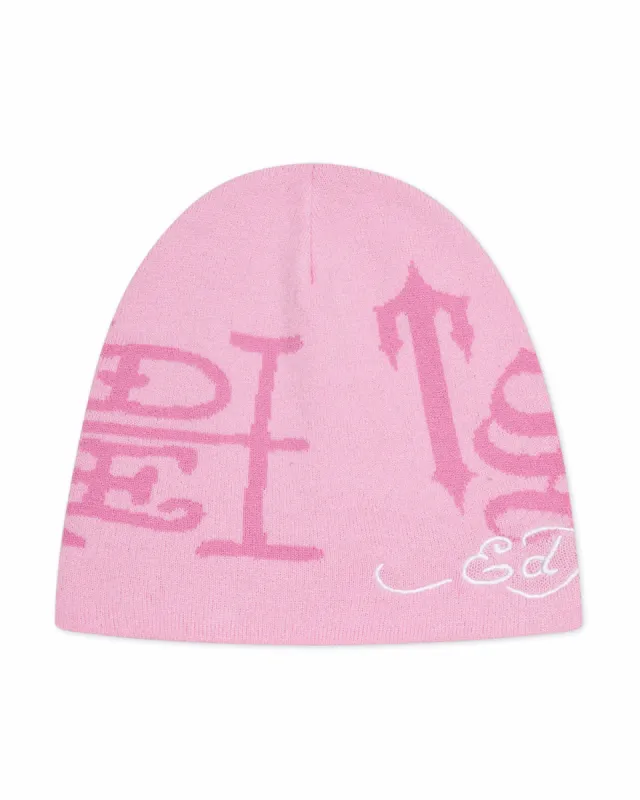Trapstar x Ed Hardy Beanie - Pink sold by Trapstar London