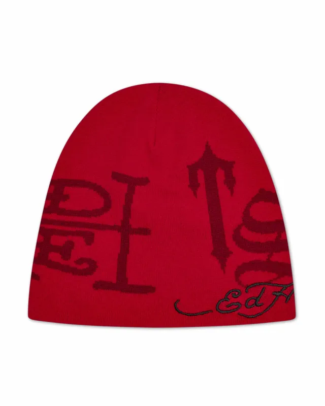 Trapstar x Ed Hardy Beanie - Red sold by Trapstar London