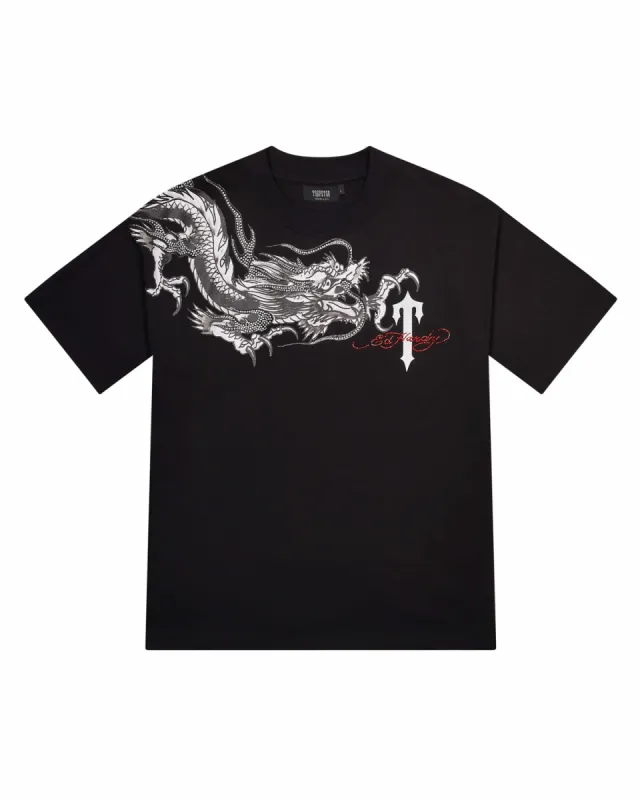 Trapstar x Ed Hardy Dragon Tee with Diamanté - Black sold by Trapstar London