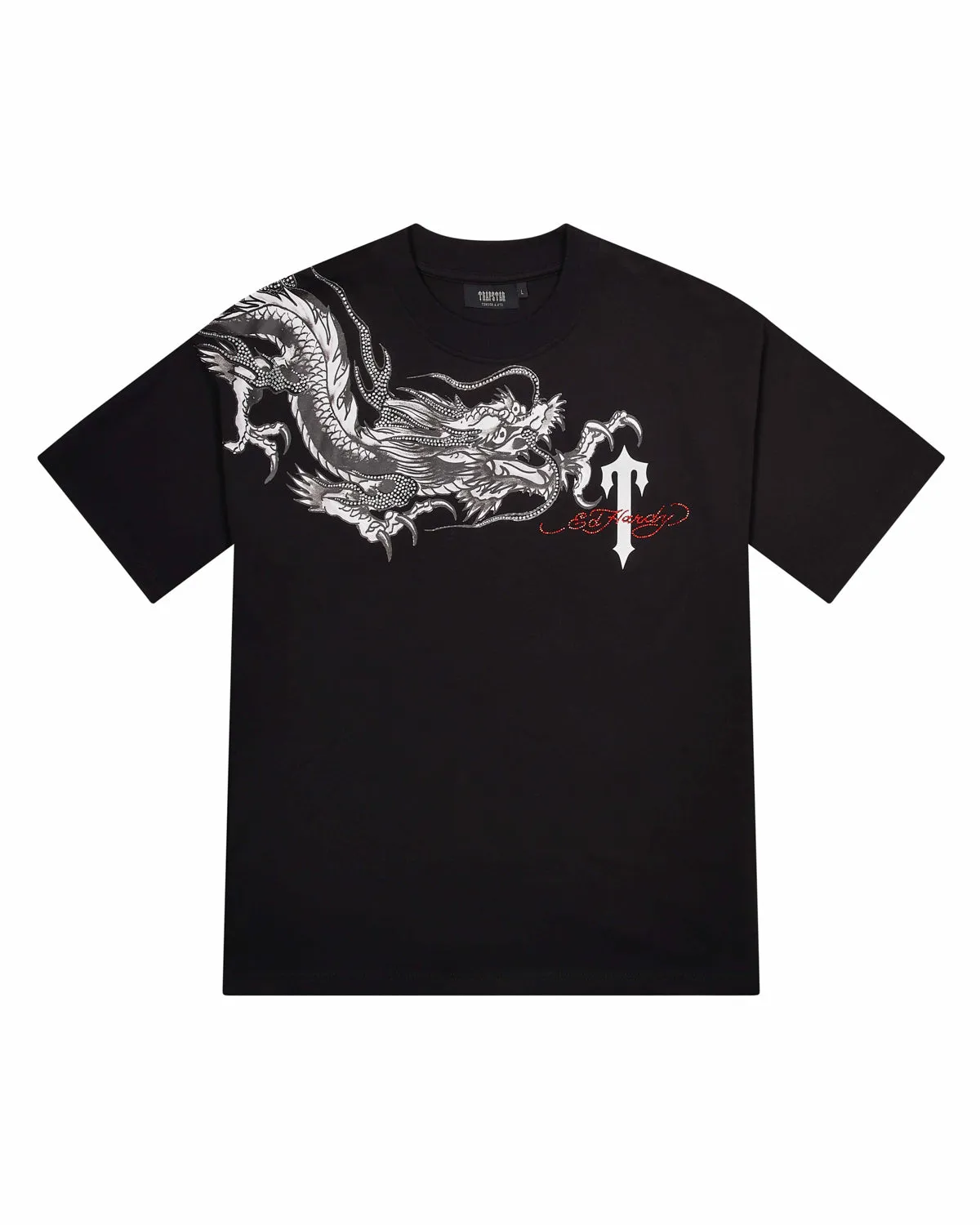 Trapstar x Ed Hardy Dragon Tee with Diamanté - Black | Parallel