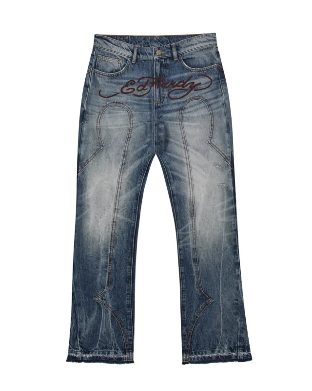 Trapstar x Ed Hardy Denim Jeans - Blue* sold by Trapstar London