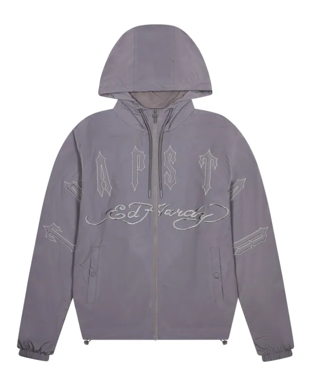 Trapstar x Ed Hardy Windbreaker - Grey sold by Trapstar London