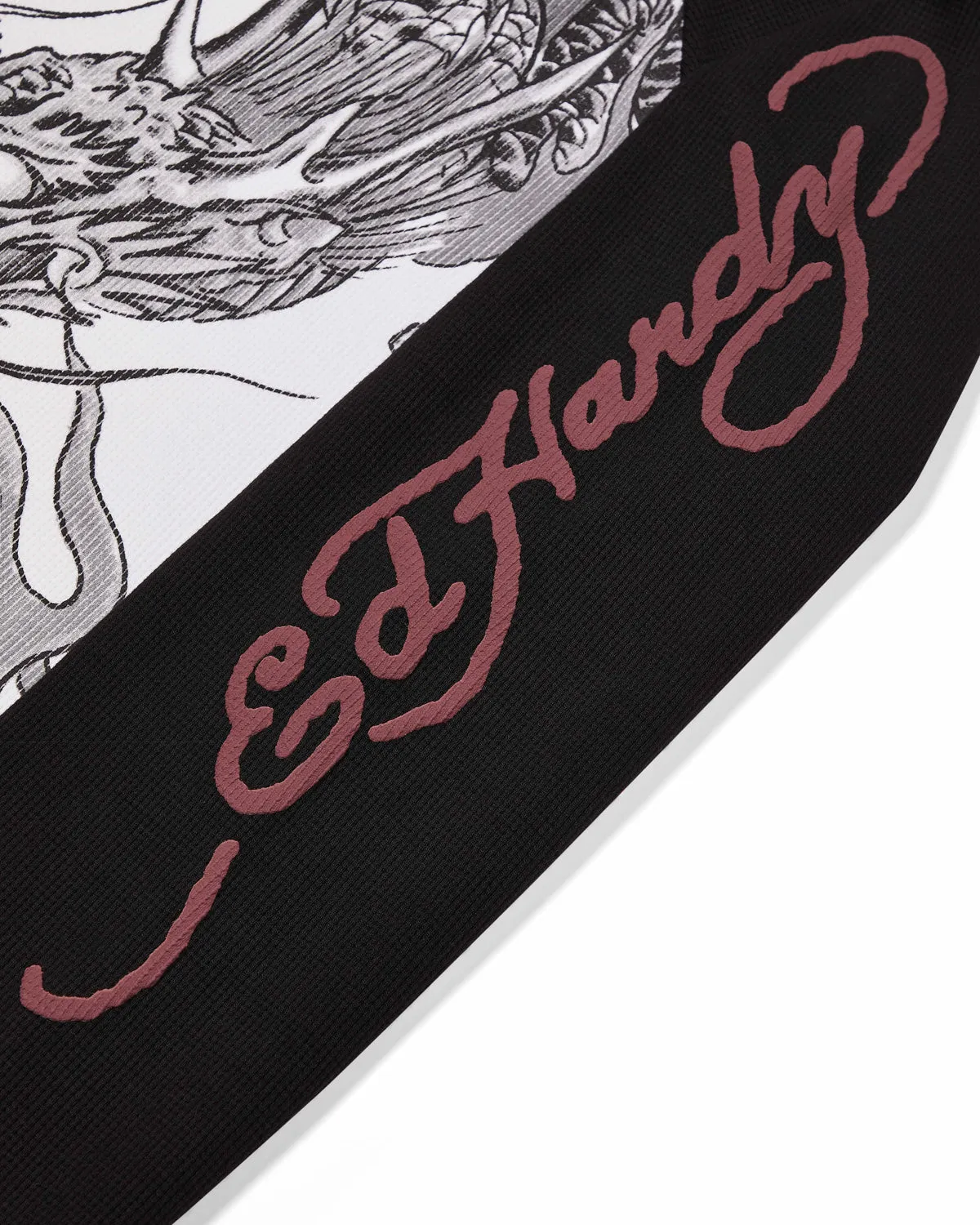 Trapstar x Ed Hardy Waffle LS Top - Black/White sold by Trapstar London product image thumbnail 4