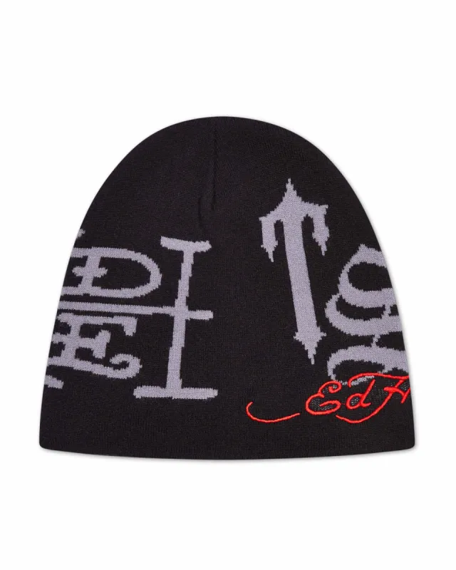 Trapstar x Ed Hardy Beanie - Black sold by Trapstar London