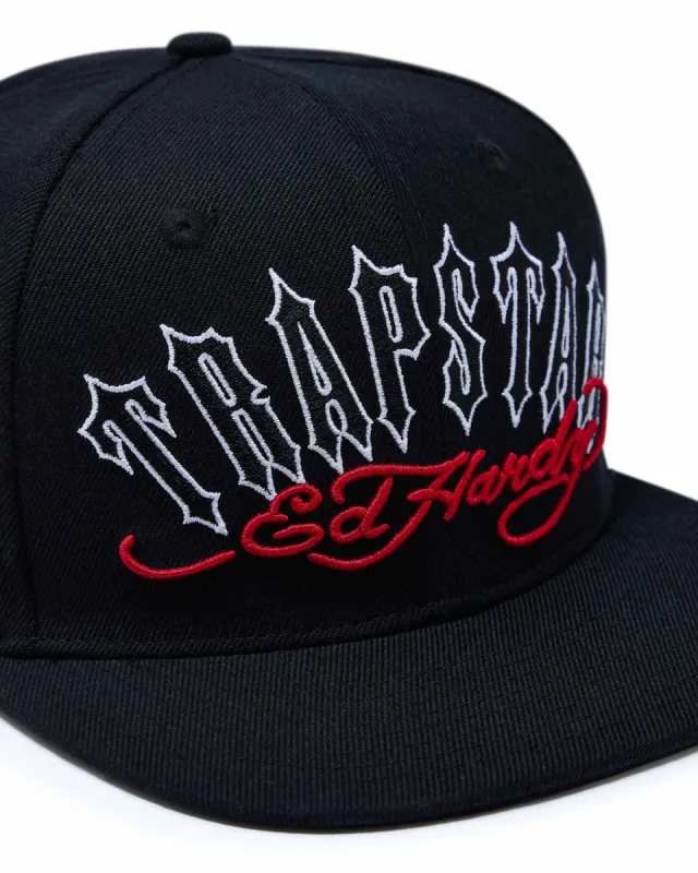 Trapstar x Ed Hardy Irongate Arch Cap - Black/White | Parallel