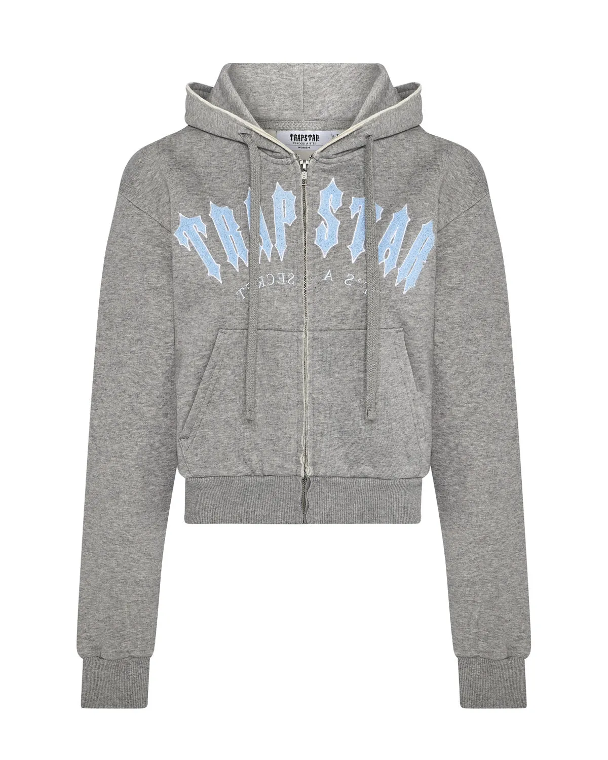 Women's Irongate Arch Chenille Embroidery Zip Through- Grey/Blue sold by Trapstar London