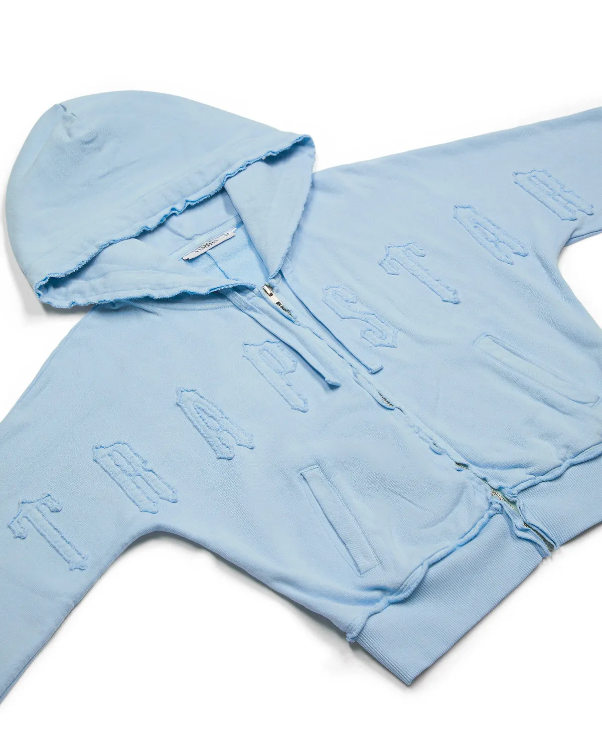 Women's Irongate Cropped Batwing Zip Hoodie - Baby Blue sold by Trapstar London product image thumbnail 3