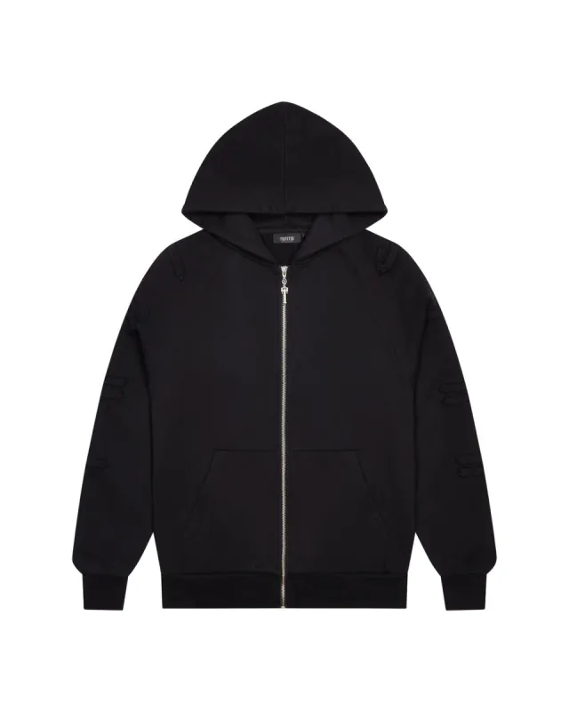Irongate Patchwork Zip Hoodie - Jet Black sold by Trapstar London