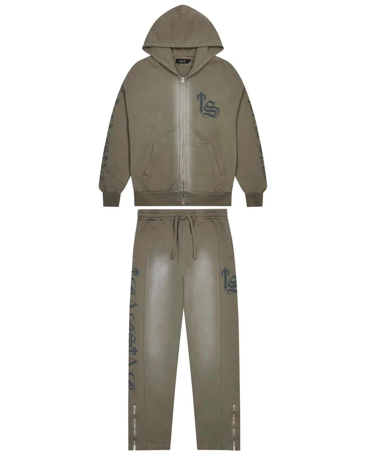 Script Spray Tracksuit - Dark Khaki sold by Trapstar London