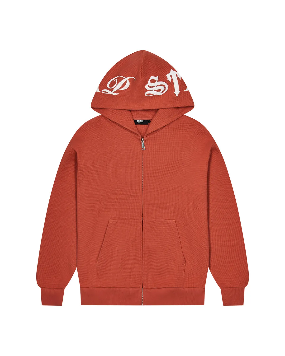 Script Waffle Hoodie - Burnt Orange sold by Trapstar London