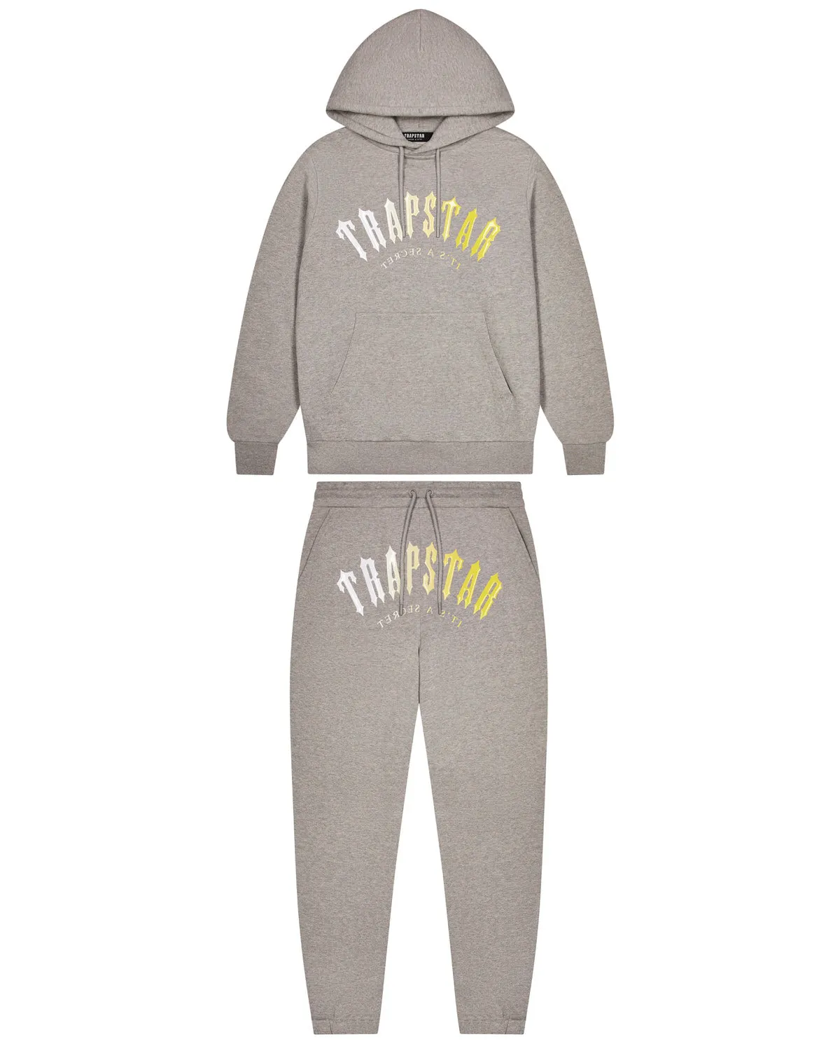Decoded Hooded Gel Tracksuit - Grey/Yellow sold by Trapstar London