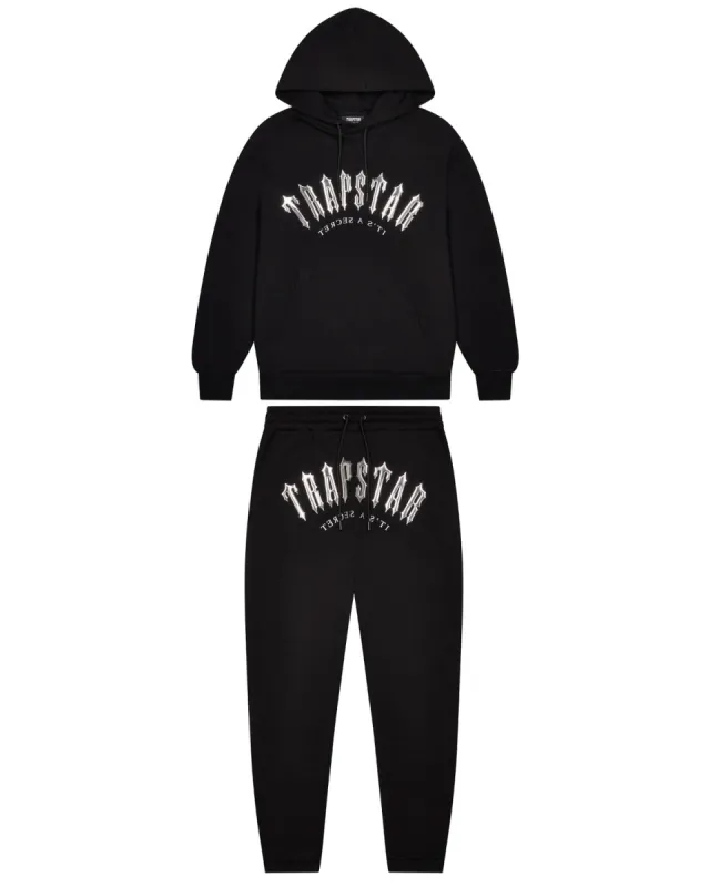 Decoded Hooded Gel Tracksuit - Black/Chrome sold by Trapstar London