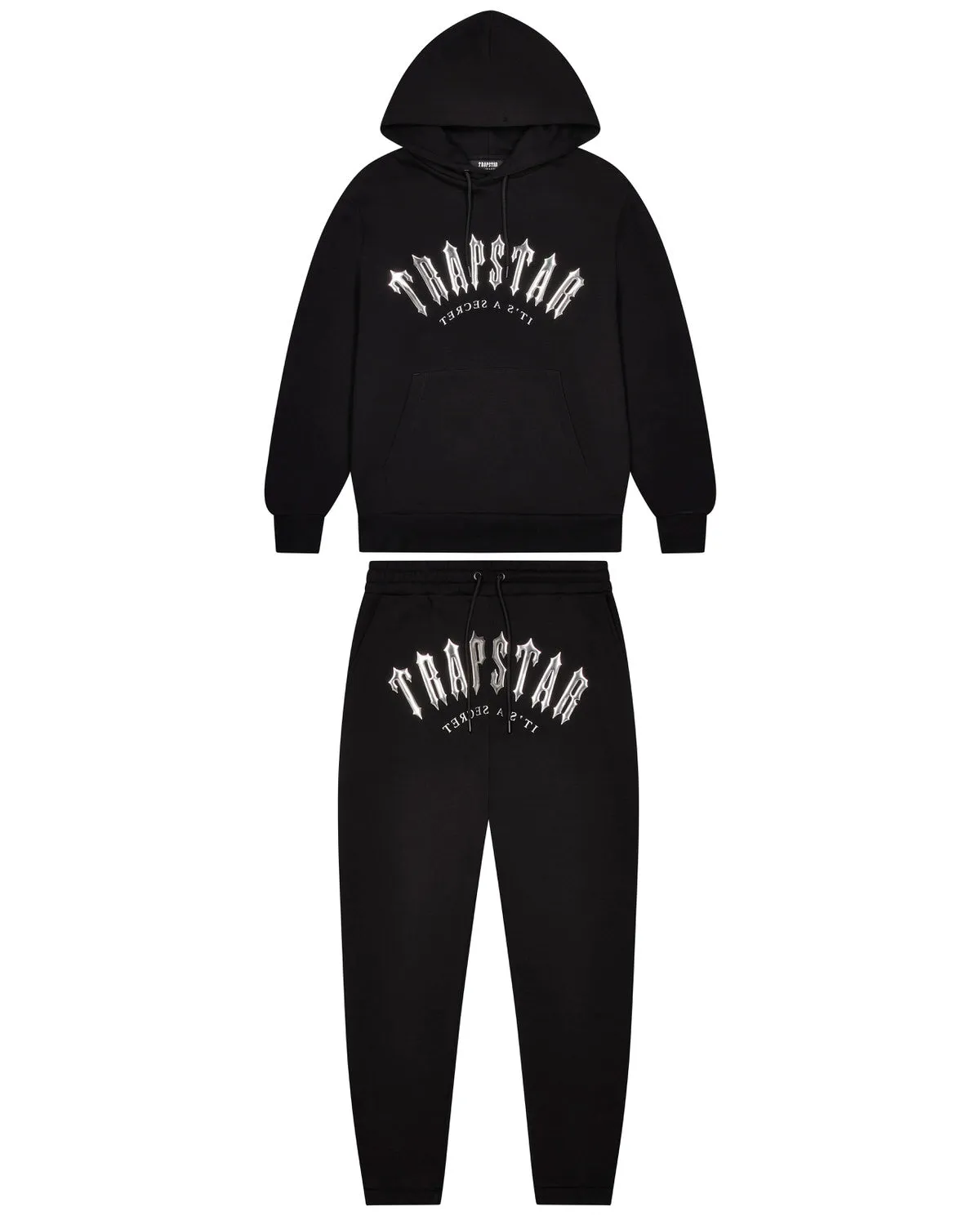 Decoded Hooded Gel Tracksuit - Black/Chrome sold by Trapstar London