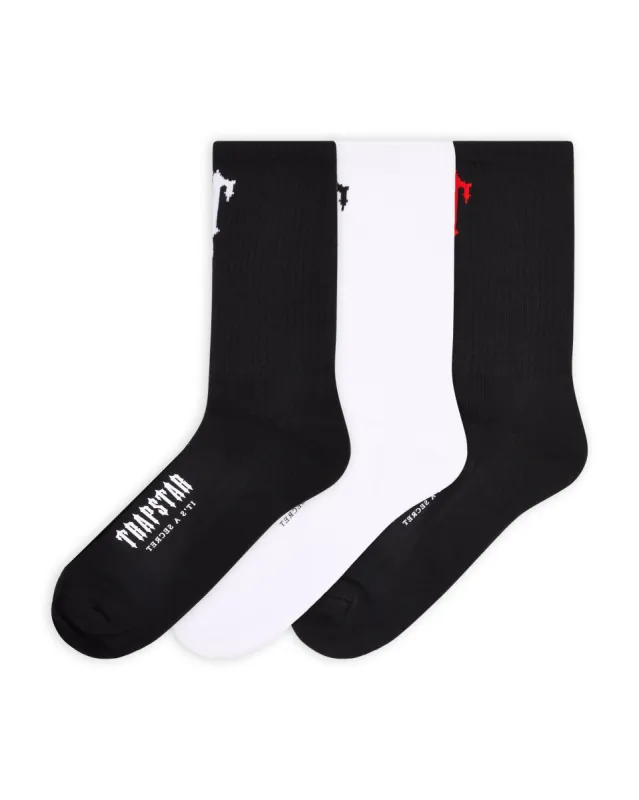 TRAPSTAR☆3 Pack Irongate T Socks 3足セット 靴下 4種【UK発】 3 Pack Irongate T Socks - White* | Parallel