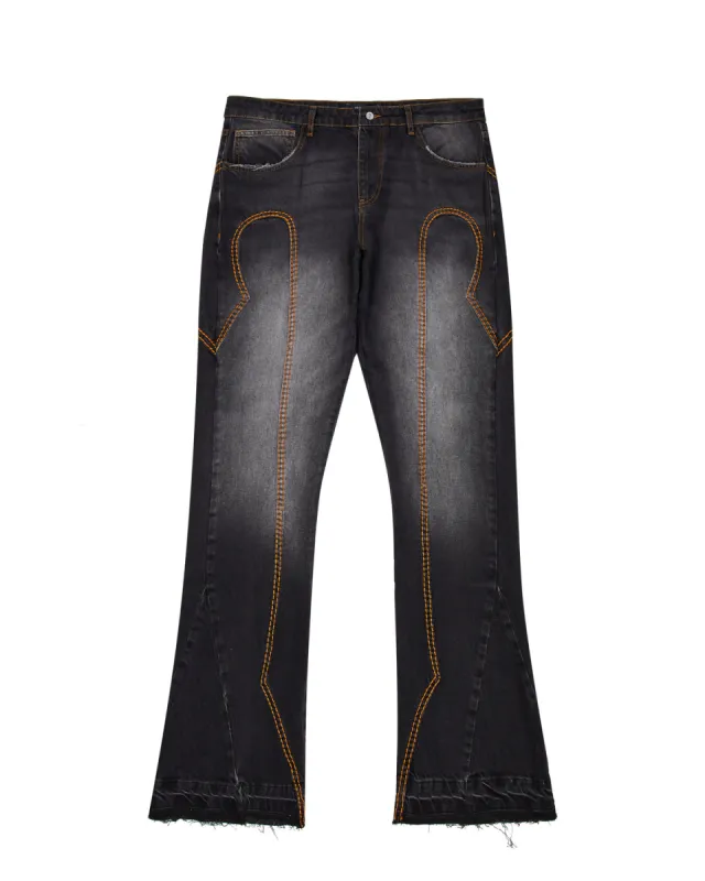 Irongate T Panel Denim Jeans - Washed Black* sold by Trapstar London