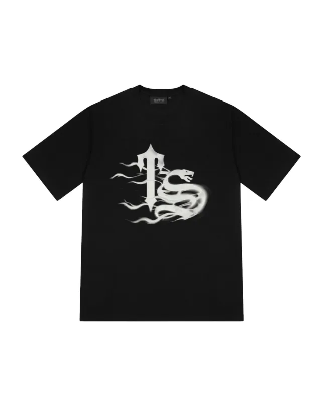 TS Flame Print Tee - Black sold by Trapstar London