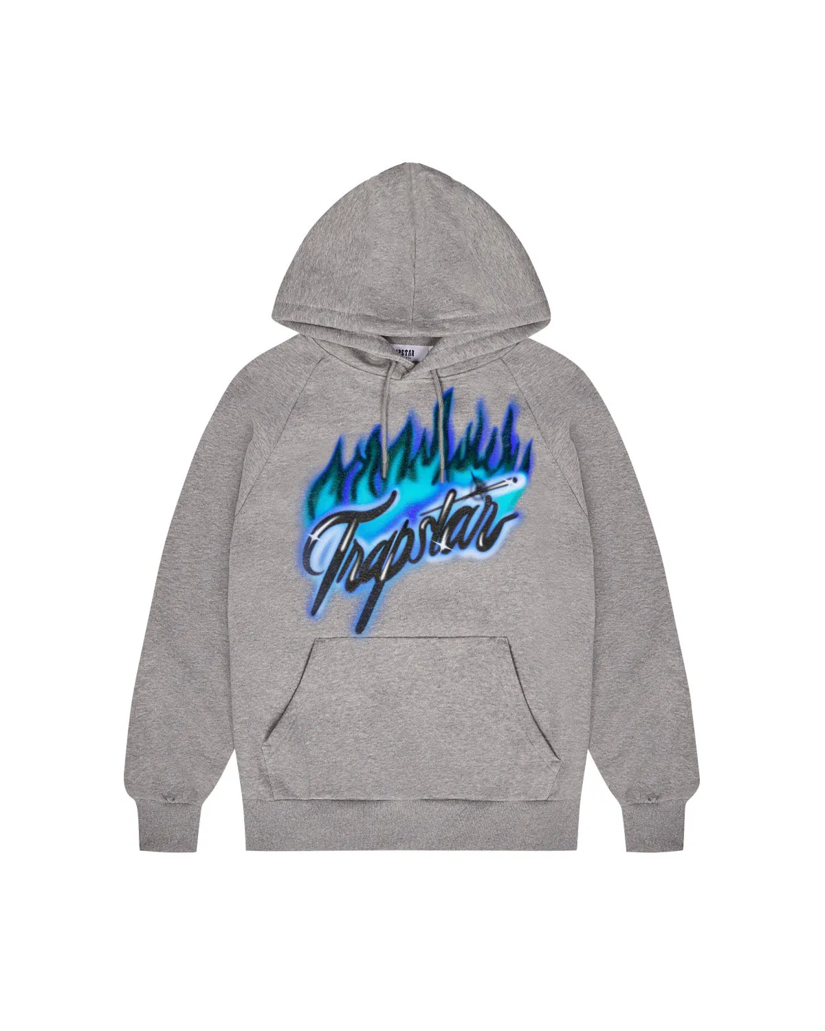 Flame Print Hoodie - Grey/Blue sold by Trapstar London